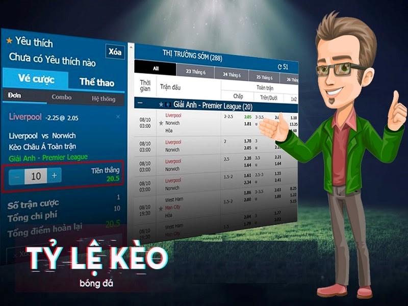 Xem tỷ lệ b&oacute;ng đ&aacute; h&ocirc;m nay